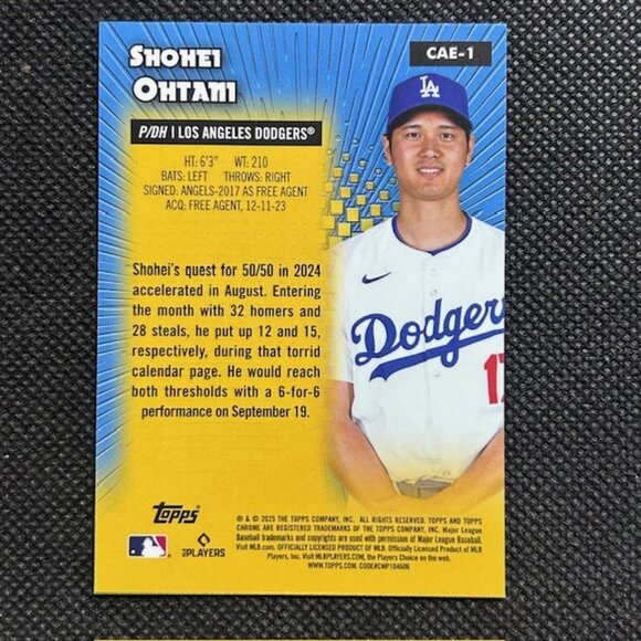 2025 Topps Chrome All-Etch Shohei Ohtani #CAE-1 Logofractor Dodgers MLB MVP - Picture 2 of 2